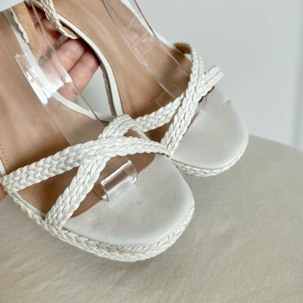 RAYE x Revolve Camilla Platform Braided Heel in White